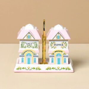 2025 Lenox Spice Village Pink and Gold Salt and Pepper Shaker Set